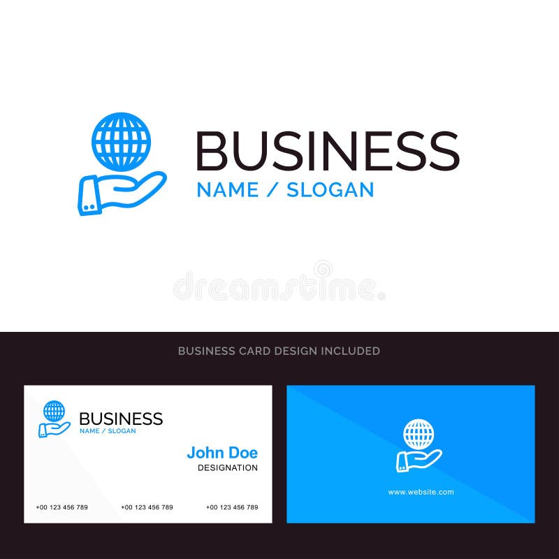 Biznes, Globalny, Nowożytny, usługi Błękitny Biznesowy logo i wizytówka szablon Przodu i plecy projekt royalty ilustracja Biznes, Globalny, Nowożytny, usługi Błękitny Biznesowy logo i wizytówka szablon Przodu i plecy projekt royalty ilustracja