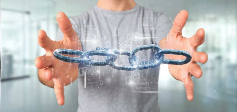 Biznesman trzymający wirtualną blokadę z danymi — renderowanie 3d ilustracja wektor