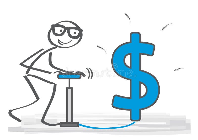 Biznesmen patrzeje przyszłość z lotniczą pompą wzrostowy dolar s ilustracji Biznesmen patrzeje przyszłość z lotniczą pompą wzrostowy dolar s ilustracji