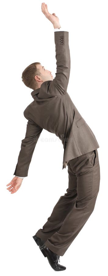 Download Biznesmen Pozuje Z Ręką Podnoszącą Zdjęcie Stock - Obraz złożonej z szef, osoba: 65225218