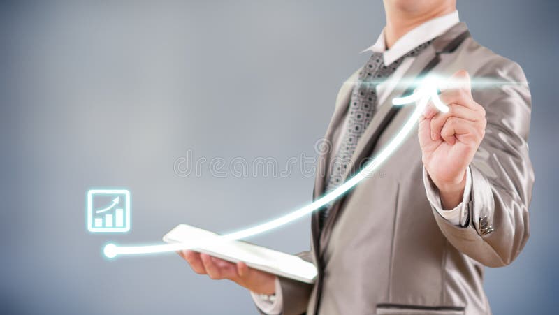 Biznesmen pracuje na prętowej mapy strategii biznesowej zdjęcia stock Biznesmen pracuje na prętowej mapy strategii biznesowej zdjęcia stock