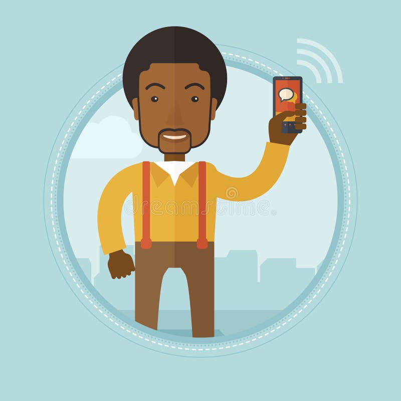 Biznesmen używa telefonu komórkowego wektoru ilustrację ilustracji Biznesmen używa telefonu komórkowego wektoru ilustrację ilustracji