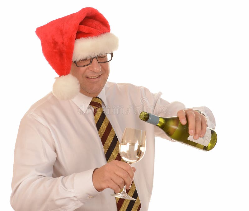 Biznesmen w Santa kapeluszu zdjęcia stock Biznesmen w Santa kapeluszu zdjęcia stock