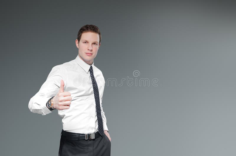Biznesmen z aprobatami. zdjęcie stock Biznesmen z aprobatami. zdjęcie stock