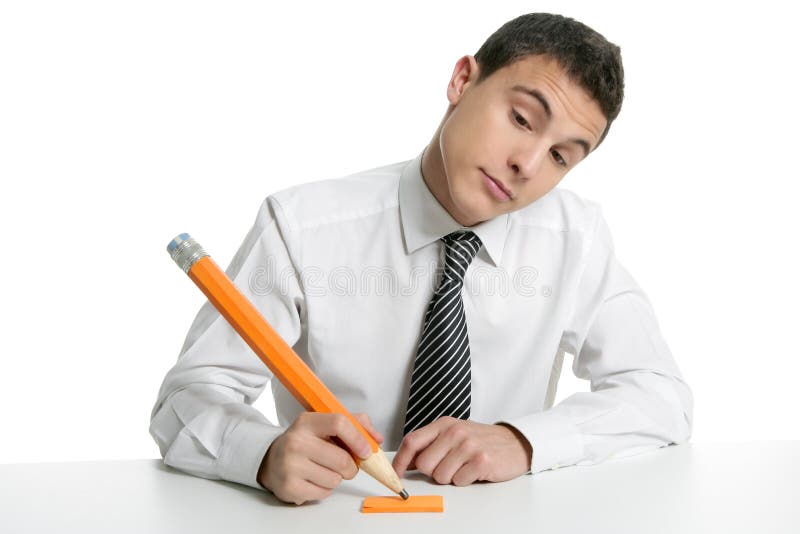 Biznesmenów potomstwa ołówkowi studenccy myślący obrazy stock