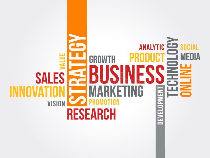 Biznesowa strategii marketingowej słowa chmura ilustracji Biznesowa strategii marketingowej słowa chmura ilustracji