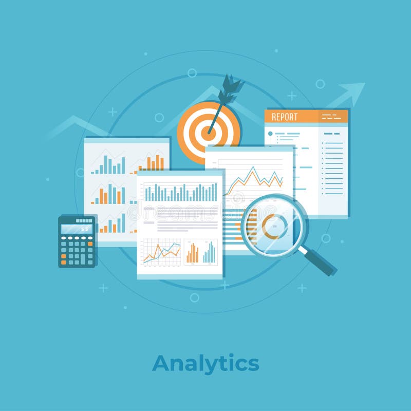 Biznesowe pieniężnych dane analityka Analiza, statystyki, rewizja reportaż Dokumenty z wykresami, mapy Biznesowy wektor