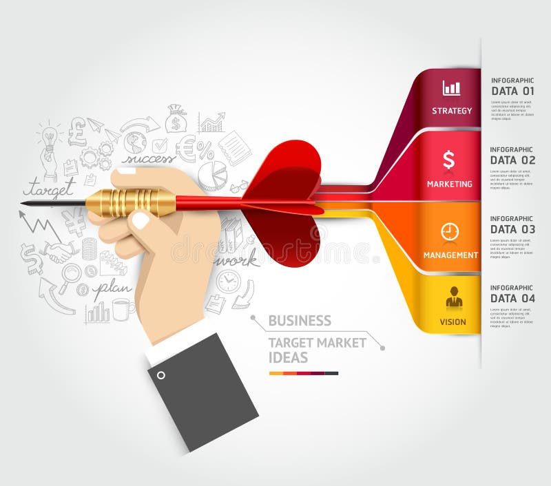 Biznesowy celu marketingu pojęcie Biznesmen Han ilustracji