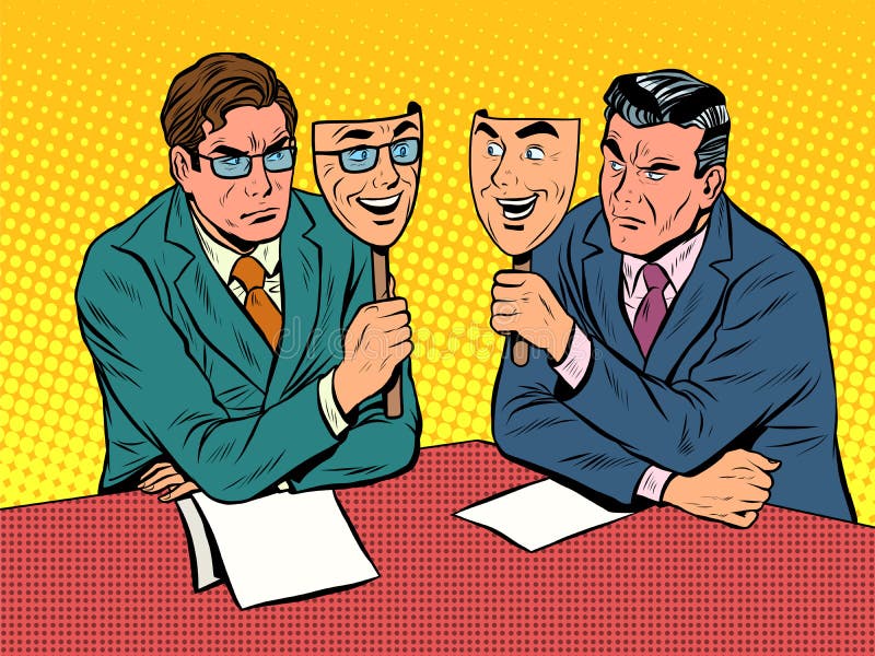 Biznesowy dialog jest nieszczerym komunikacją ilustracja wektor Biznesowy dialog jest nieszczerym komunikacją ilustracja wektor