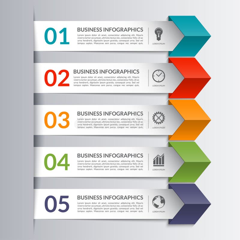 Biznesowy infographics projekta papieru strzała szablon