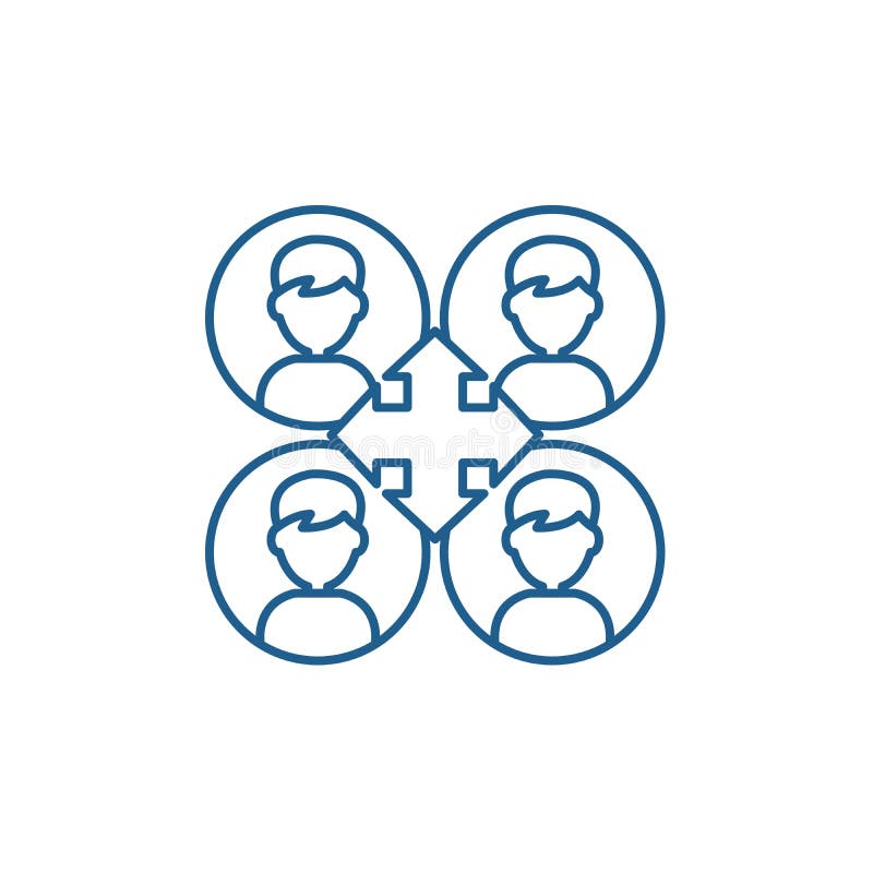 Biznesowy networking linii ikony pojęcie Biznesowego networking płaski wektorowy symbol, znak, kontur ilustracja ilustracji