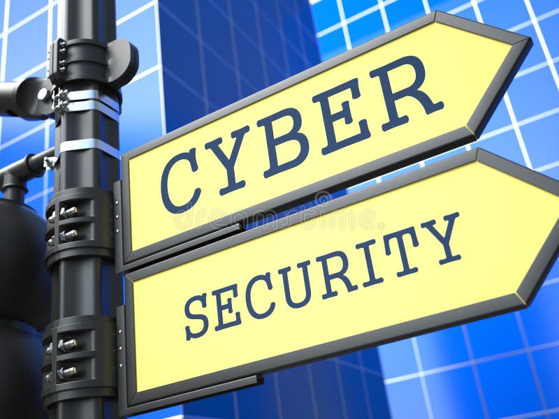 Biznesowy pojęcie. Cyber ochrona Roadsign. ilustracji Biznesowy pojęcie. Cyber ochrona Roadsign. ilustracji