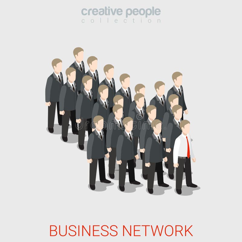 Business network flat 3d isometry isometric HR human relations leadership concept web vector illustration. Businessmen standing aligned in arrow shape. Creative people collection. Business network flat 3d isometry isometric HR human relations leadership concept web vector illustration. Businessmen standing aligned in arrow shape. Creative people collection.