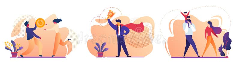 Biznesowy sukces, rodzina, ludzie pieniądze ikony setu royalty ilustracja Biznesowy sukces, rodzina, ludzie pieniądze ikony setu royalty ilustracja