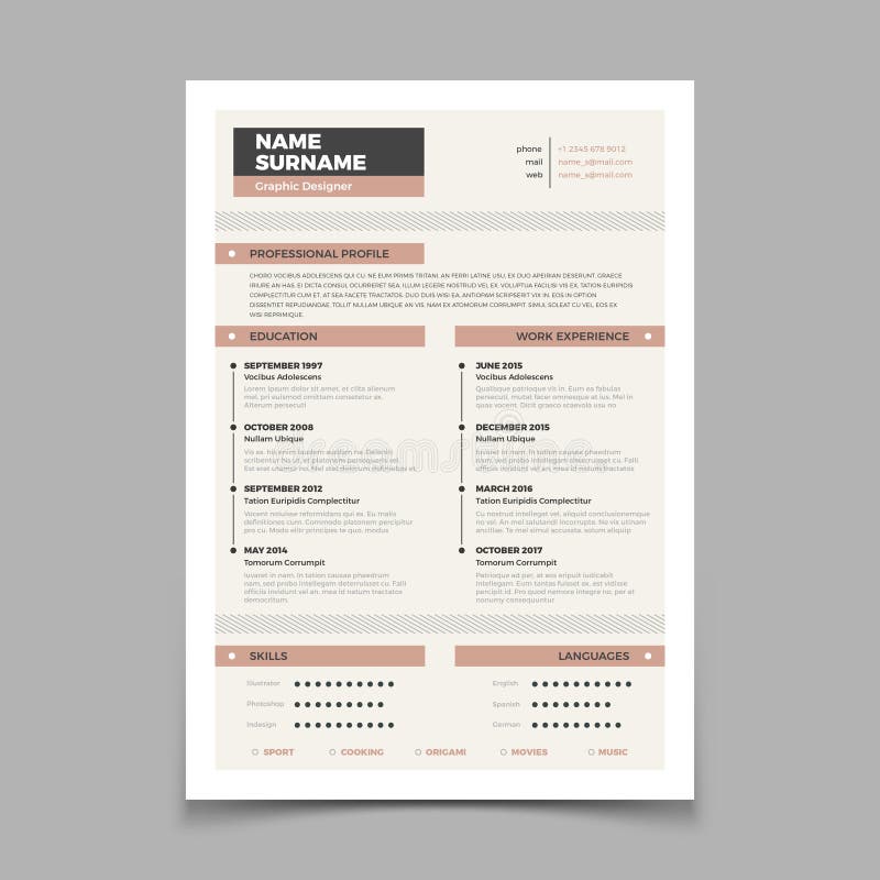 Biznesowy życiorys Cv eleganci elegancki szablon Listowy okładkowy wektorowy mockup ilustracji