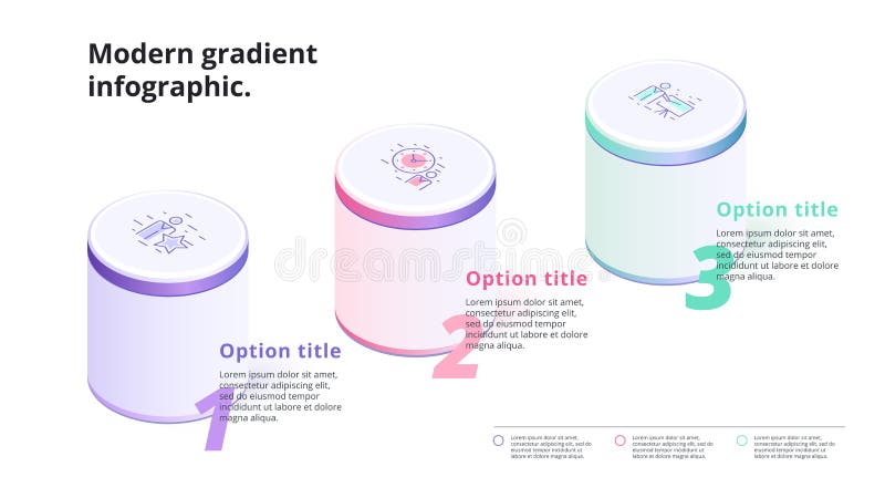Biznesu 3 kroka proces mapy infographics z 3d kolumnami Circ ilustracji Biznesu 3 kroka proces mapy infographics z 3d kolumnami Circ ilustracji