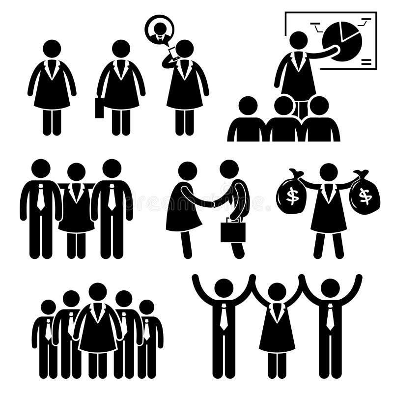 Bizneswoman kobiety CEO kija postaci piktogram Ic royalty ilustracja Bizneswoman kobiety CEO kija postaci piktogram Ic royalty ilustracja