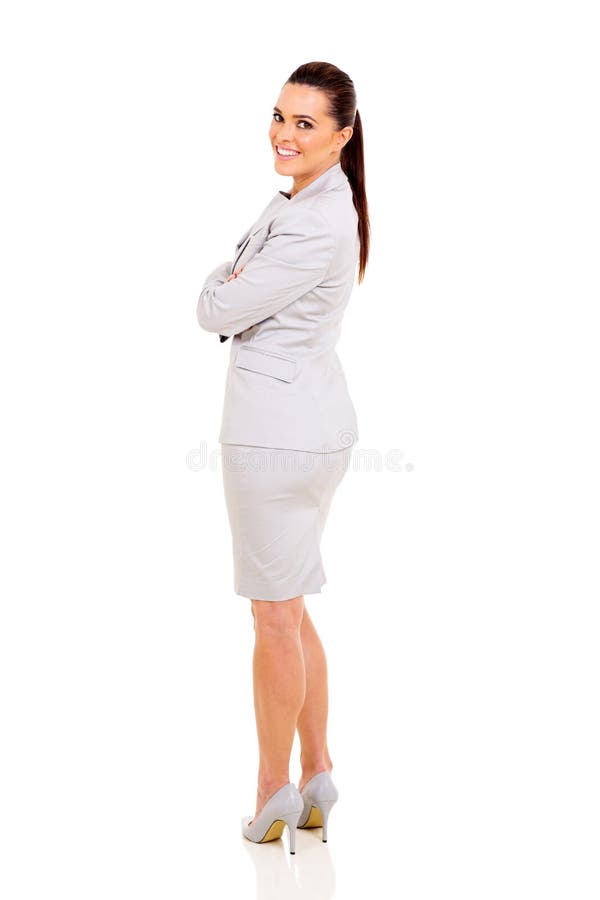 Bizneswoman przyglądający z powrotem obraz stock Bizneswoman przyglądający z powrotem obraz stock