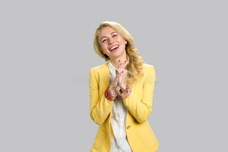 Bizneswomanu szczęśliwi portreta potomstwa obrazy stock
