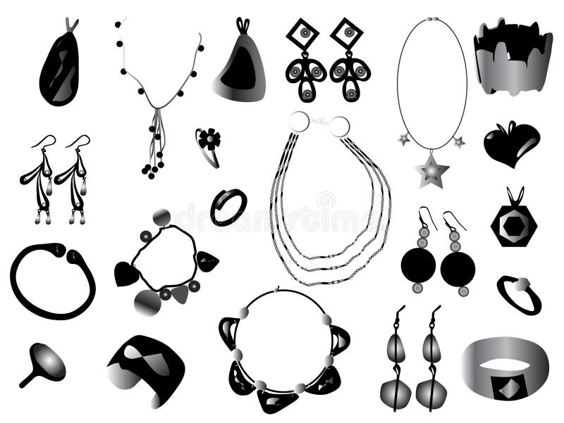 Vector illustration of different jewelry. Vector illustration of different jewelry