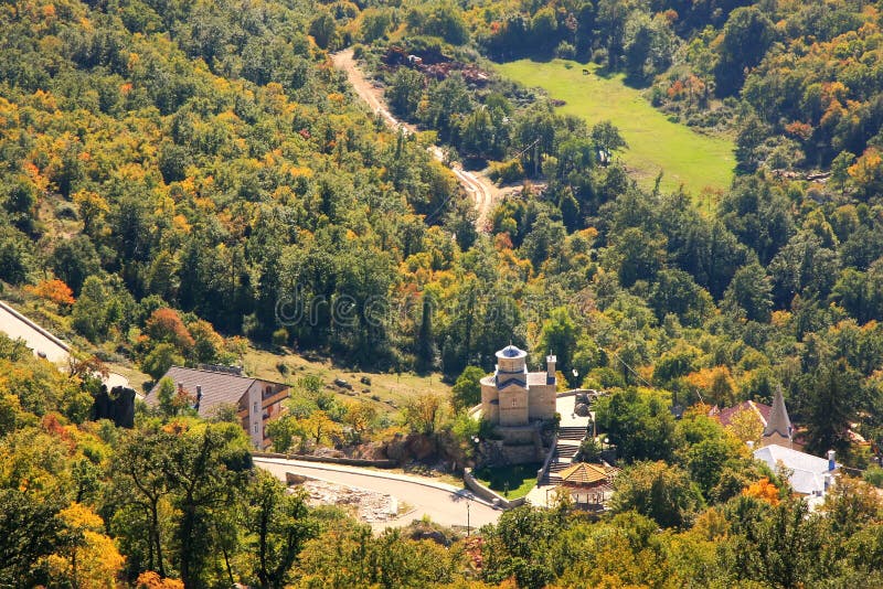 Bjelopavlici平原全景从Ostrog修道院,黑山的 库存照片 Bjelopavlici平原全景从Ostrog修道院,黑山的 库存照片