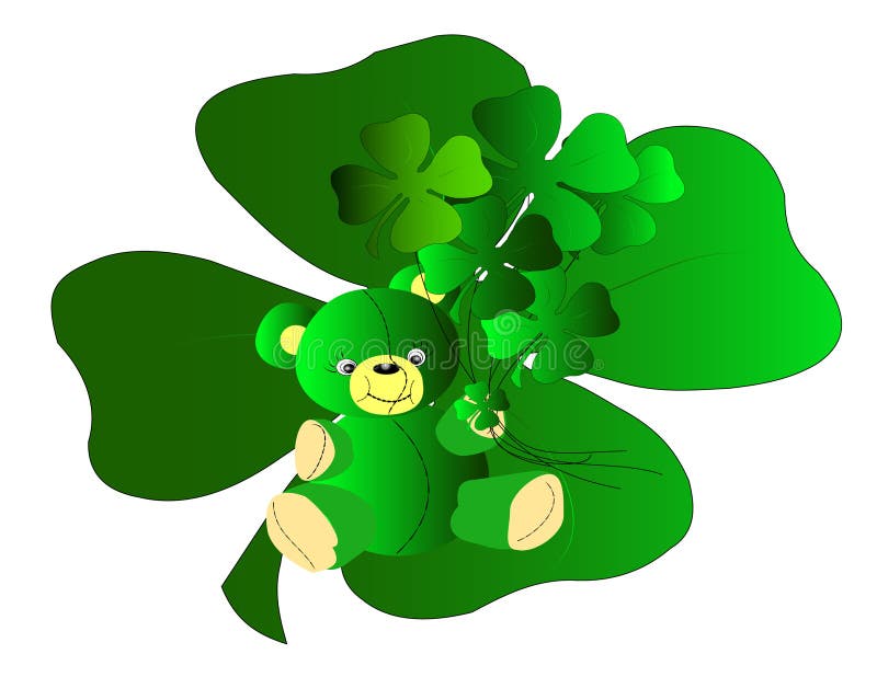 björnshamrocksnalle stock illustrationer björnshamrocksnalle stock illustrationer