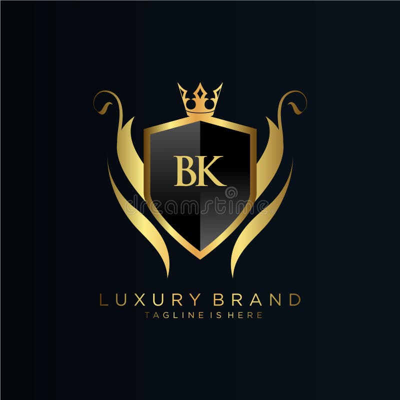 BK Letter Initial with Royal Template.elegant with Crown Logo Vector ...