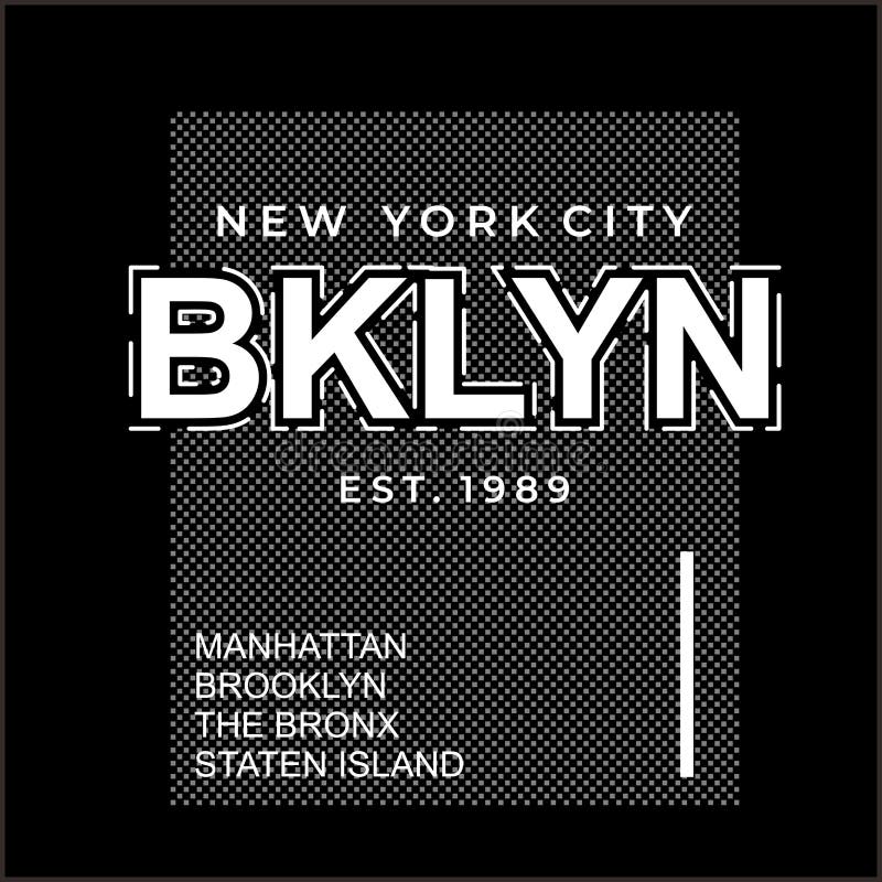BKLYN New York City Design Typography, Vector Design Text Illustration ...