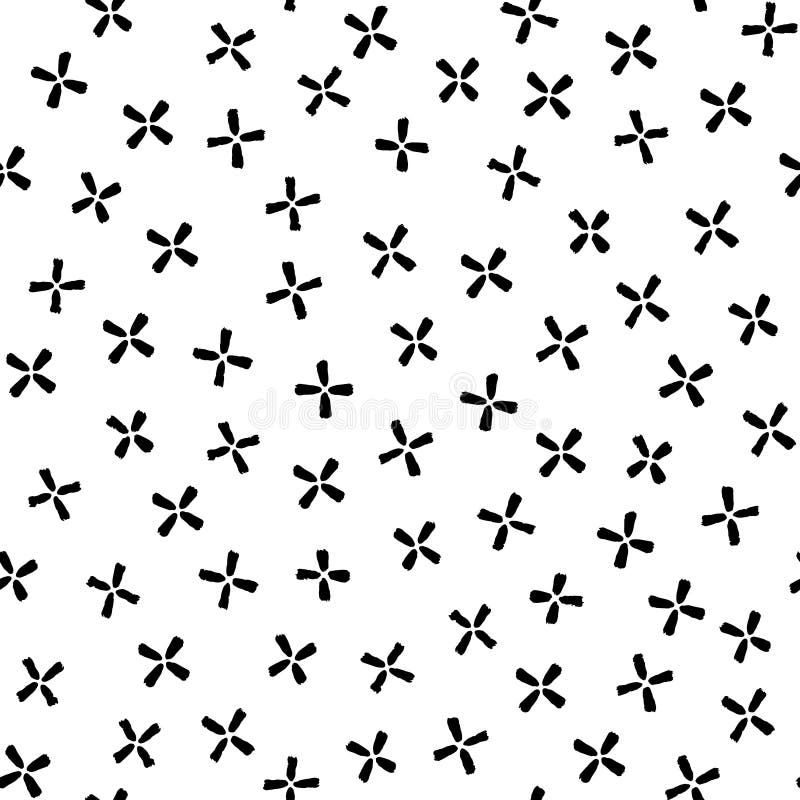 Floral Seamless Pattern. Hand-drawn Black and White Illus Stock ...