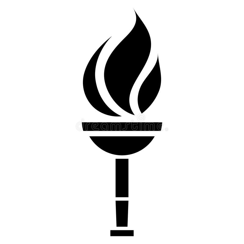 Black Abstract Simplified Torch Icon Stock Vector - Illustration of