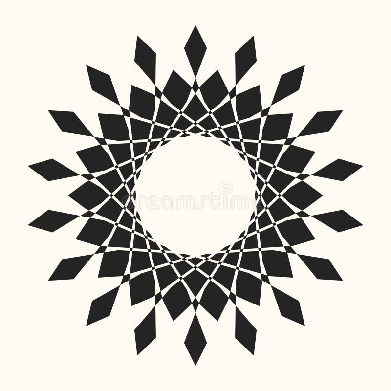 Black abstract vector circle frame. stock illustration