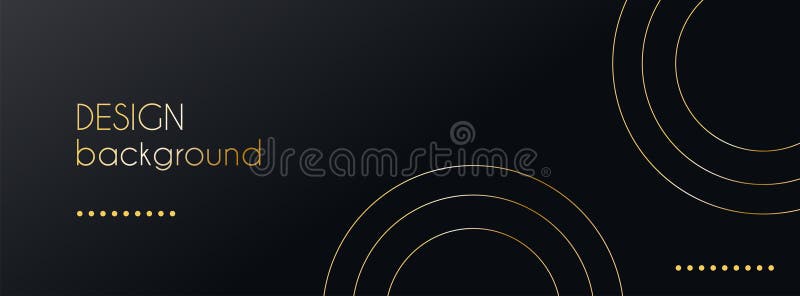 Black Abstract Vector Long Banner Template. Minimal Luxury Background