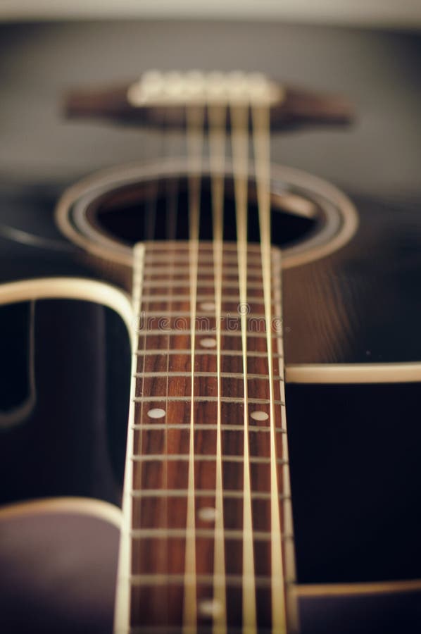 Black acoustic guitar stock image. Image of musical 116036091