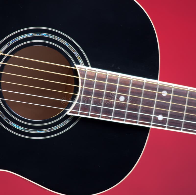 Black Acoustic Guitar on Green Stock Photo Image of music, space 7527228