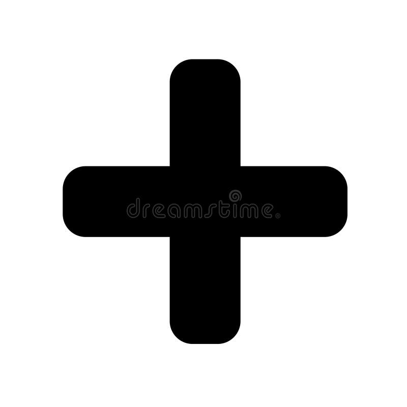Black Add Icon, Plus Icon Vector Illustration in White Background - Vector  Stock Vector - Illustration of button, symbol: 174198784