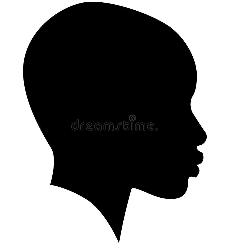 Black African American Female, African Woman Profile Picture. Girl from the  Side without Hair with a Shaved Head, a Bald Head with Stock Illustration -  Illustration of hairstyle, face: 221256386
