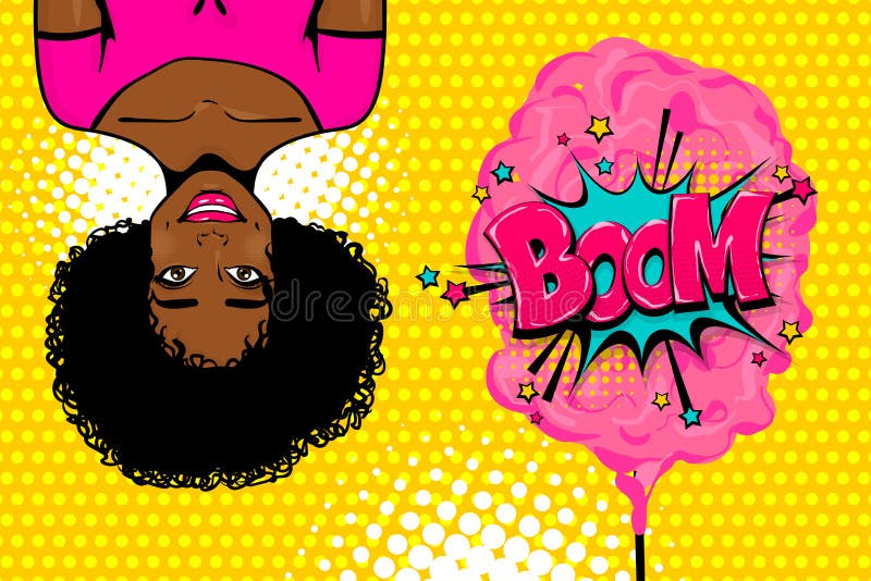 Black african-american young girl pop art royalty free illustration Black african-american young girl pop art royalty free illustration
