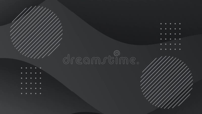Black animation with wavy lines, minimalist looping background. stock illustration