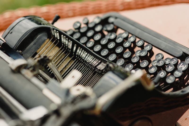 Black Antique Typewriter for Decoration. Stock Image Image of
