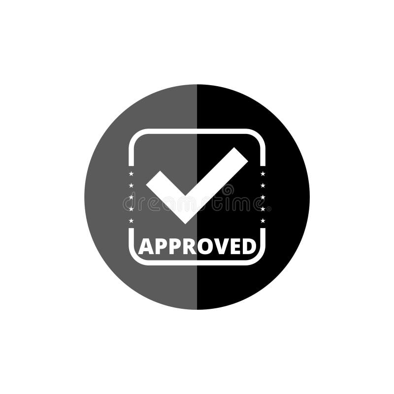 Black Approved Stamp Check Mark Stock Vector - Illustration of green