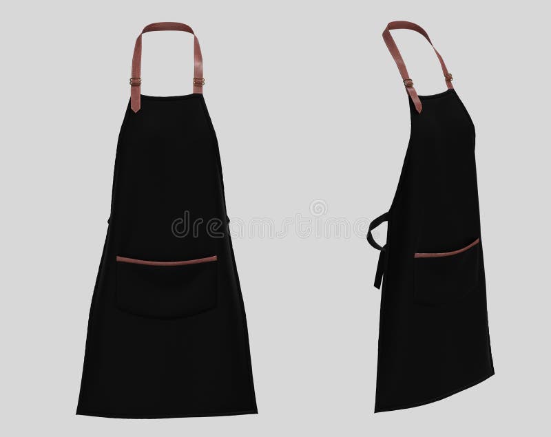 Download Black Aprons Mockup In Front And Side Views Stock Illustration Illustration Of Apparel Baker 201129988