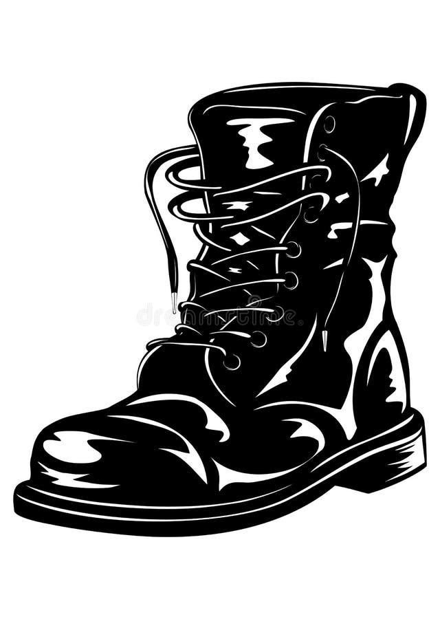 Black army boot