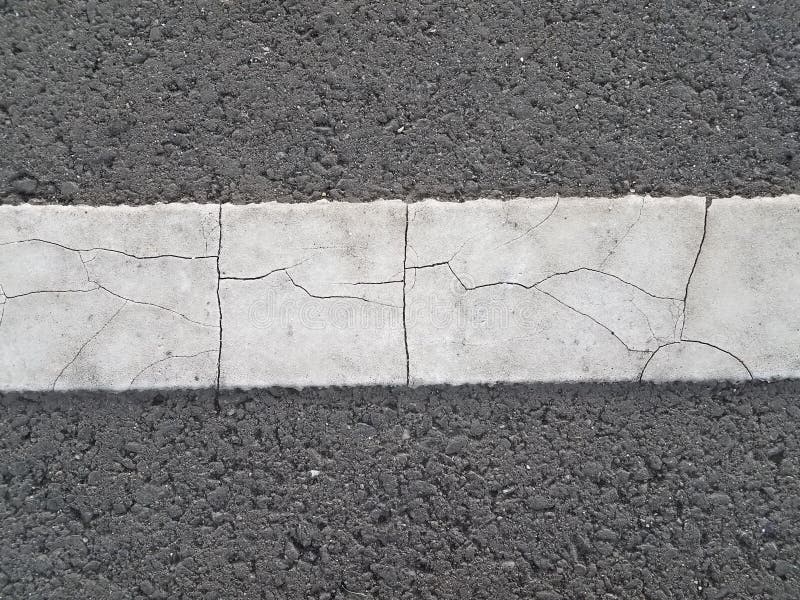 Black Asphalt with Broken White Paint Line Stock Image Image of line