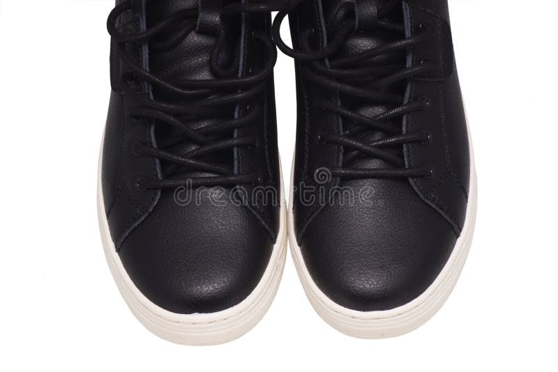 Black Athletic Shoes on a White Sole. Stock Photo Image of exercise, classic 76935568