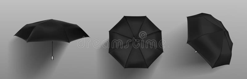 Download Black Automatic Umbrella Front, Side And Top View Stock ...