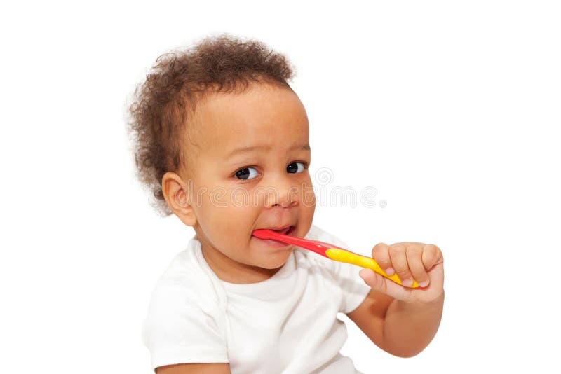 Baby brushing teeth stock photo. Image of brushing, dental 19482076
