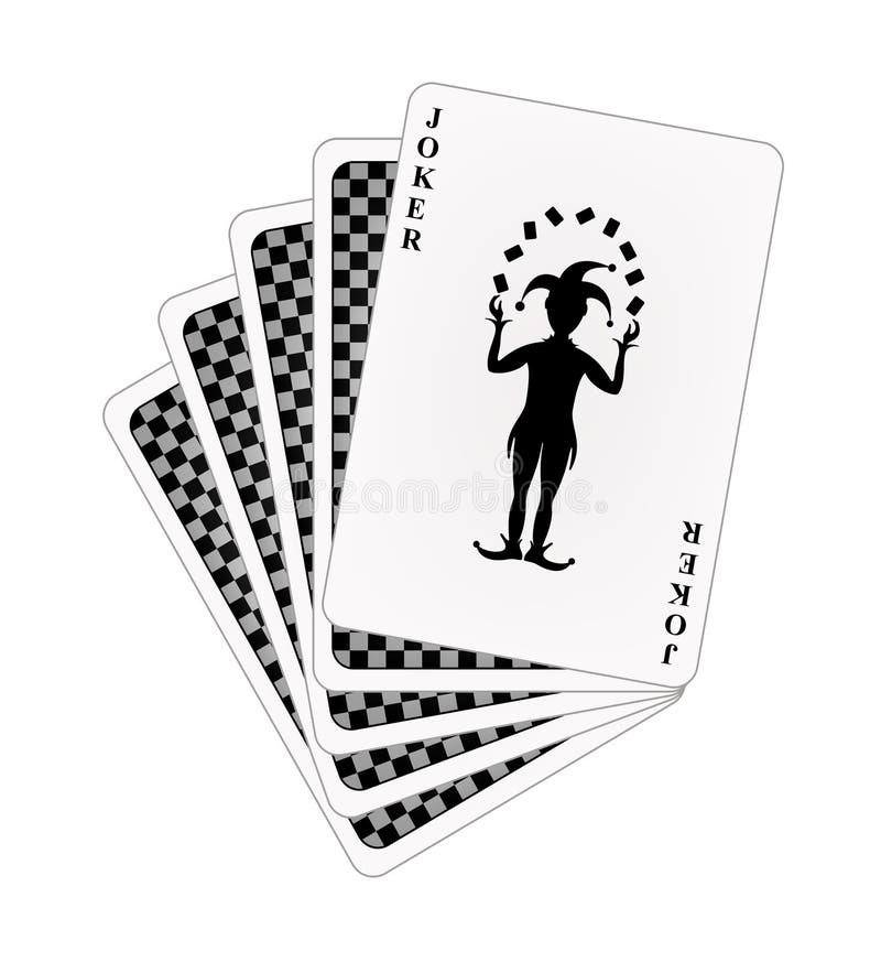 Black back side of playing cards and joker vector illustration