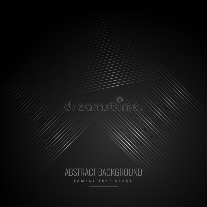 Black background with abstract diagonal lines stock illustration