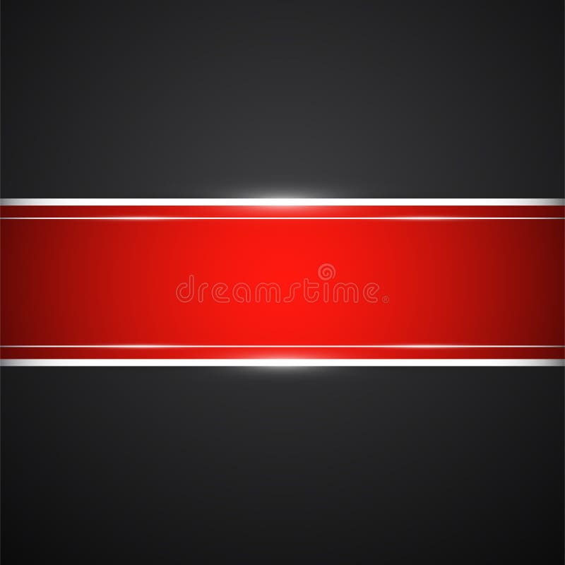Black Background With Red Banner. Vector Illustration Stock Vector