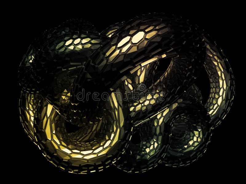 Black Background of a Snake. 3d Illustration, 3d Rendering Stock  Illustration - Illustration of background, tangled: 170941576
